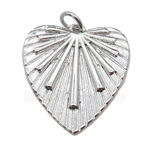 copper Heart pendant, platinum plated