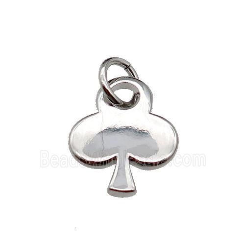 copper clover pendant, platinum plated