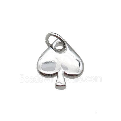 copper heart pendant, platinum plated