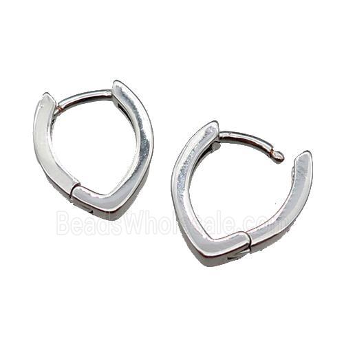 copper Latchback Earrings, platinum plated