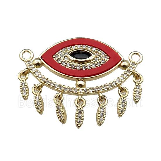 copper Eye pendant pave redstone zircon, gold plated