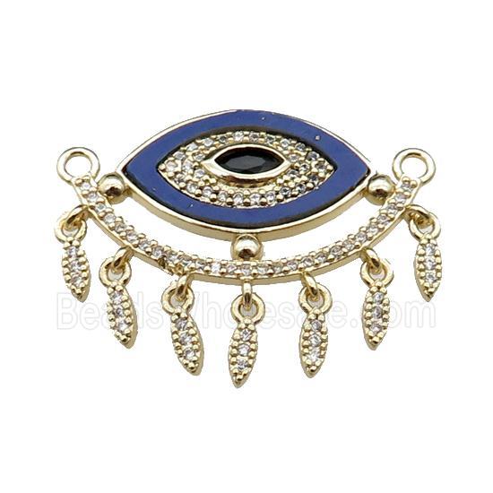 copper Eye pendant pave lapis zircon, gold plated