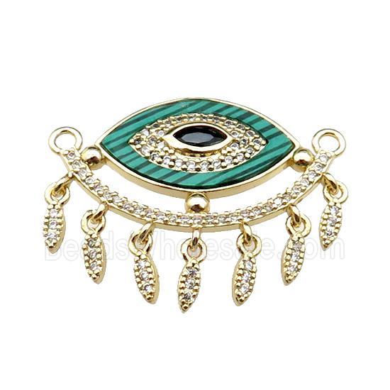 copper Eye pendant pave malachite zircon, gold plated