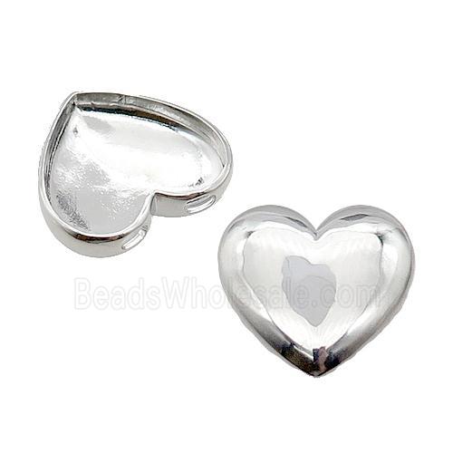 copper Heart pendant, platinum plated