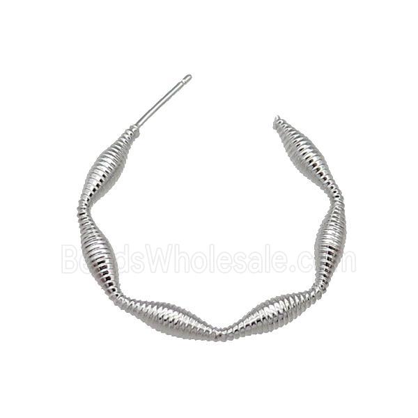 copper Stud Earring platinum plated