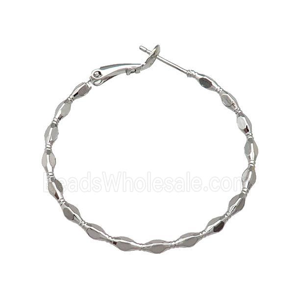 copper Hoop Earring platinum plated