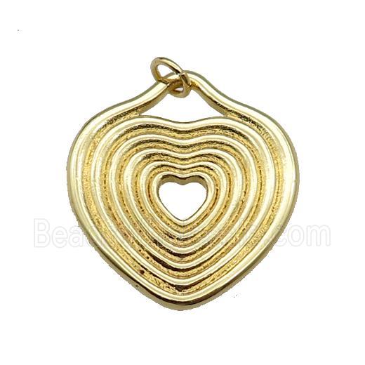 copper heart pendant gold plated