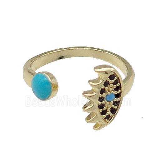 copper Ring pave zircon gold plated