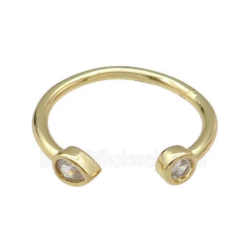 copper Ring pave zircon gold plated