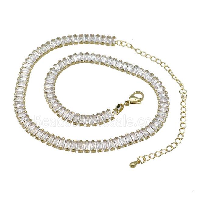 Copper Necklace Pave Zircon Gold Plated