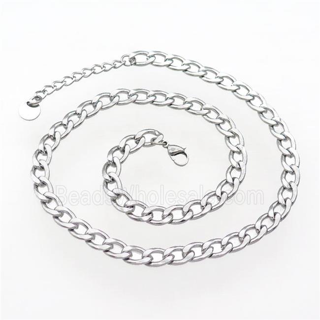 Stainless Steel Necklace Platinum Plated