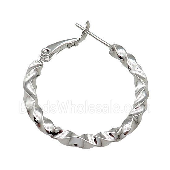 Copper Hoop Earring Platinum Plated