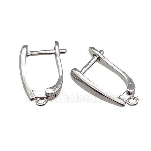 Copper Latchback Earring Accessories with Loop Platinum Plated