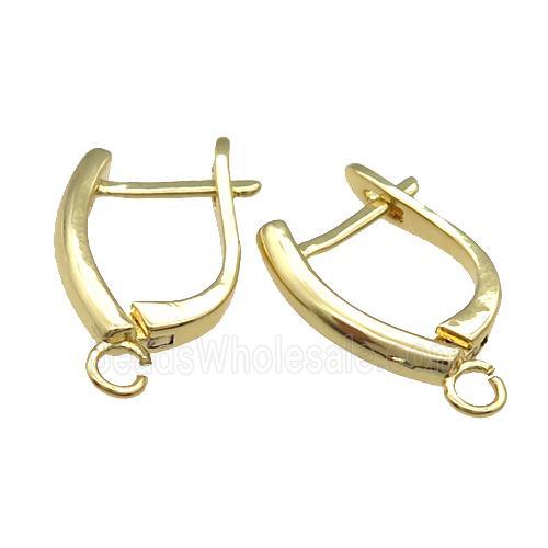 Copper Latchback Earring Accessories with Loop Gold Plated