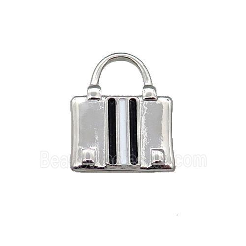 Copper Bag Charm Pendant Enamel Platinum Plated