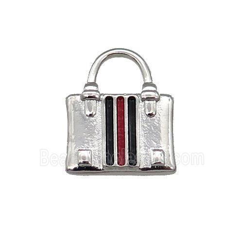 Copper Bag Charm Pendant Enamel Platinum Plated