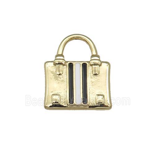 Copper Bag Charm Pendant Enamel Gold Plated