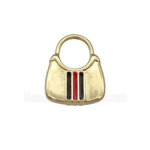 Copper Bag Charm Pendant Enamel Gold Plated