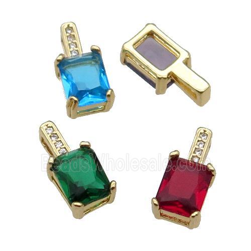 Copper Pendant Pave Crystal Gold Plated Mixed