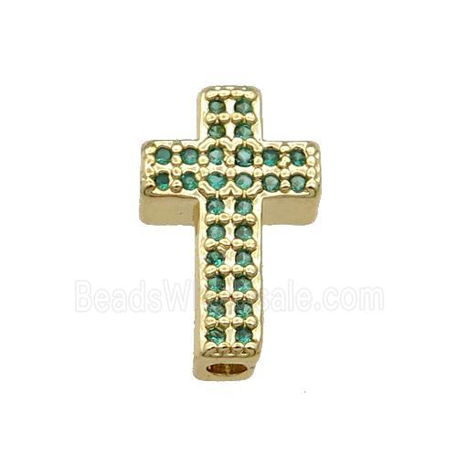 copper bead pave zircon, gold plated