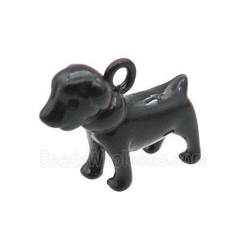 Copper Dog Pendant Black Lacquered Fired