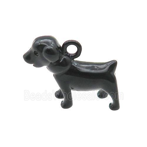 Copper Dog Pendant Black Lacquered Fired
