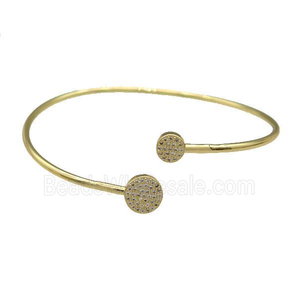 Copper Bangle Pave Zircon Circle Gold Plated