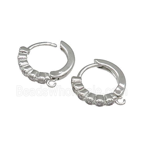 Copper Latchback Earring Accessories With Loop Platinum Plated