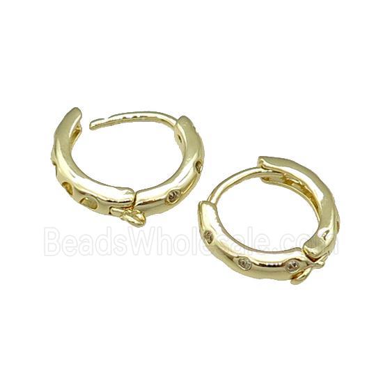 Copper Latchback Earring Accessories Pave Zircon With Loop Gold Plated