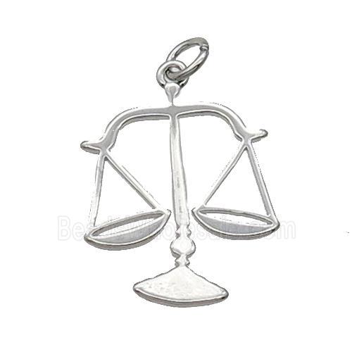 Copper Libra Pendant Charm Platinum Plated