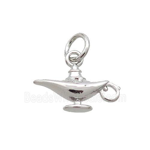 Copper AladdinLamp Pendant Charm Platinum Plated