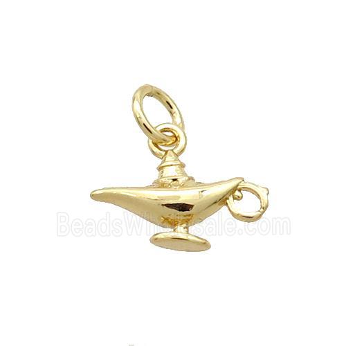 Copper AladdinLamp Pendant Charm Gold Plated