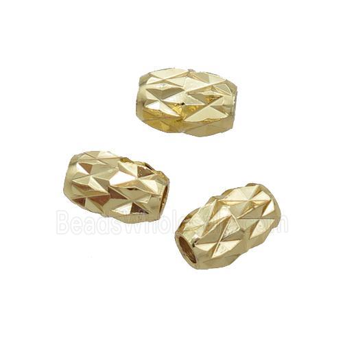 Copper Rice Beads Carved 18K Gold Plated