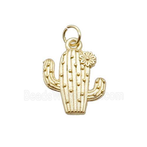 Alloy Cactus Charms Pendant 18K Gold Plated