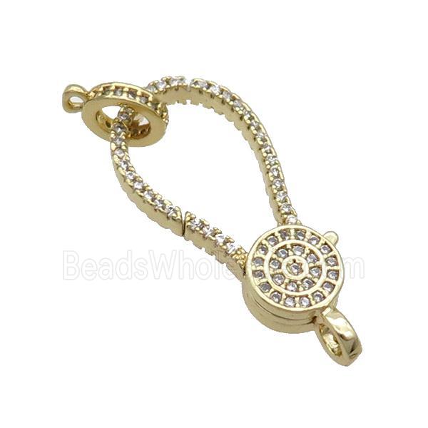 Copper Lobster Clasp Pave Zircon Unfade 18K Gold Plated
