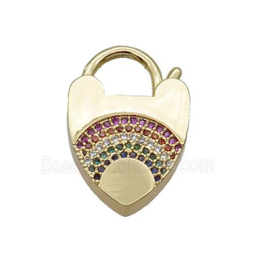 Copper Heart Clasp Pave Zircon Unfade 18K Gold Plated