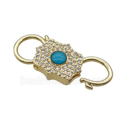 Copper Clasp Pave Zircon Unfade 18K Gold Plated