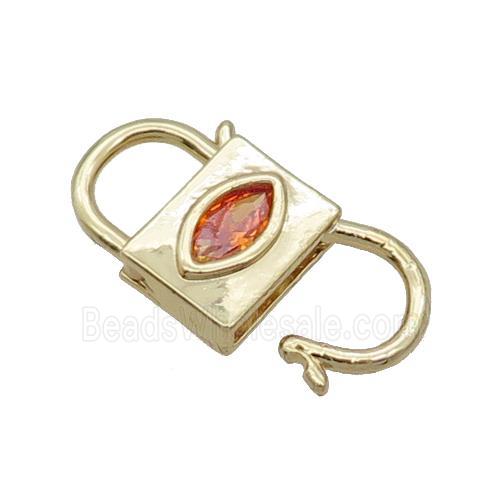 Copper Clasp Pave Zircon Unfade 18K Gold Plated
