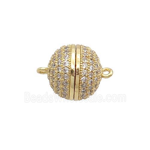 Copper Magnetic Clasp Pave Zircon Unfade 18K Gold Plated
