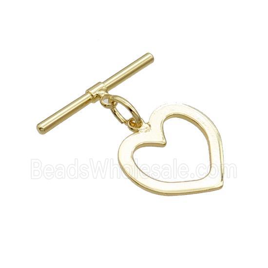 Copper Toggle Clasp Unfade Heart 18K Gold Plated