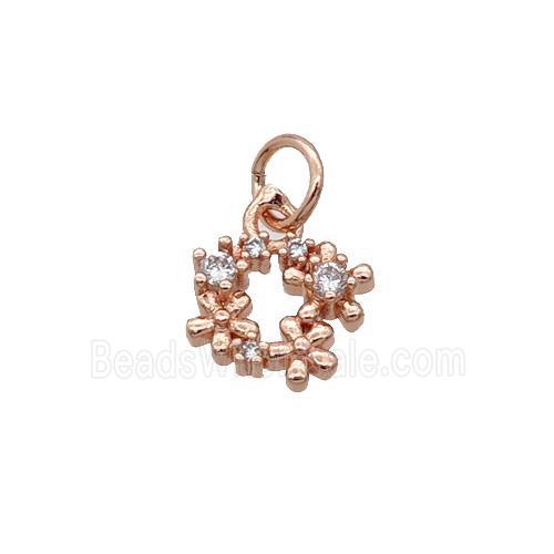 Copper Wreath Pendant Pave Zircon Rose Gold