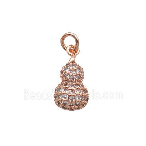 Copper Gourd Pendant Pave Zircon Rose Gold