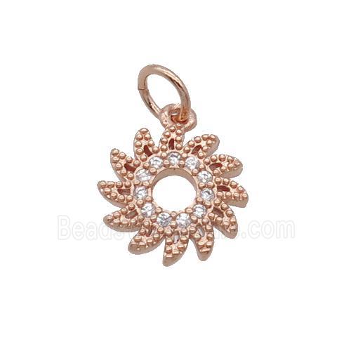 Copper Hotwheels Pendant Pave Zircon Rose Gold