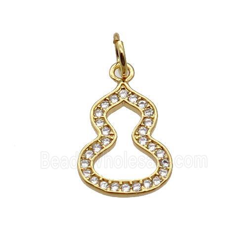 Copper Gourd Pendant Pave Zircon Gold Plated