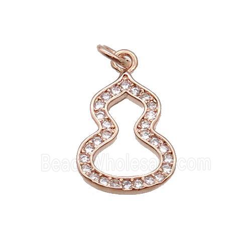 Copper Gourd Pendant Pave Zircon Rose Gold