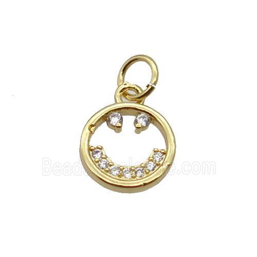 Copper Emojiface Pendant Pave Zircon Gold Plated