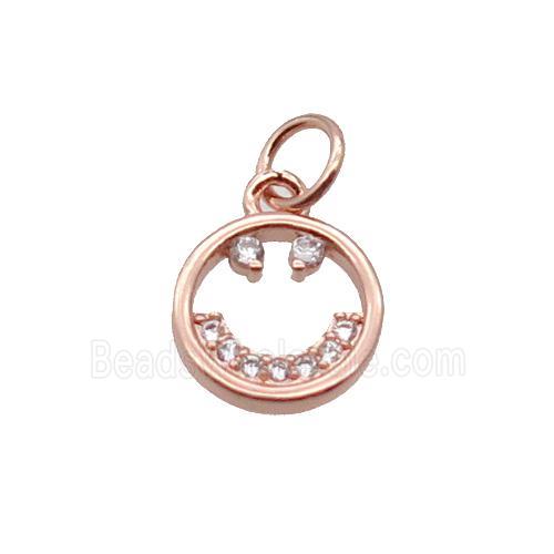 Copper Emojiface Pendant Pave Zircon Rose Gold