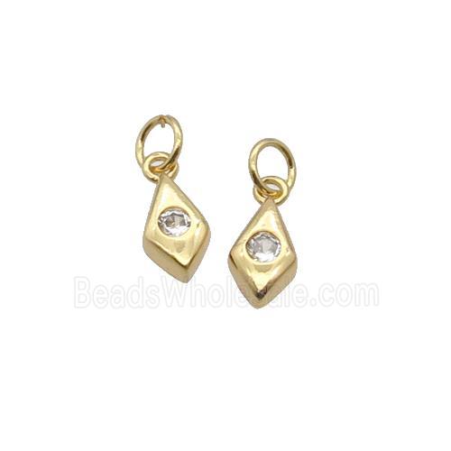 Copper Teardrop Pendant Pave Zircon Gold Plated