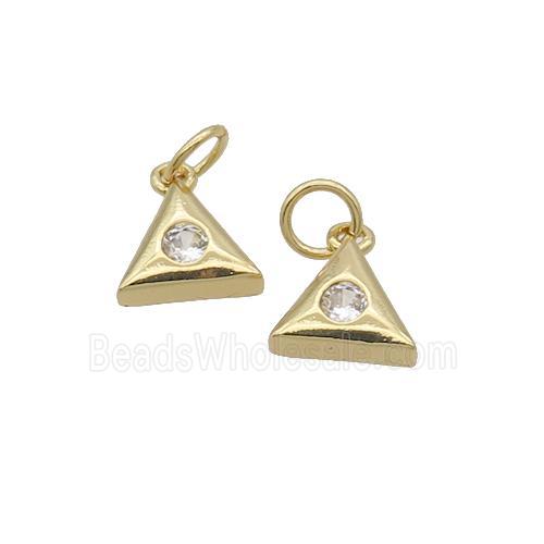 Copper Triangle Pendant Pave Zircon Gold Plated