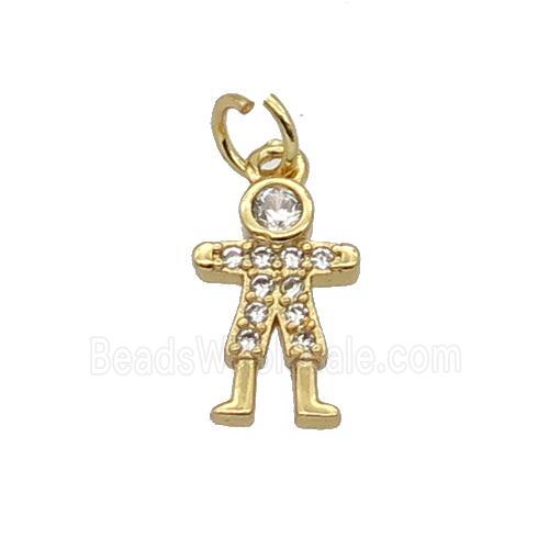 Copper Kids Pendant Pave Zircon Gold Plated